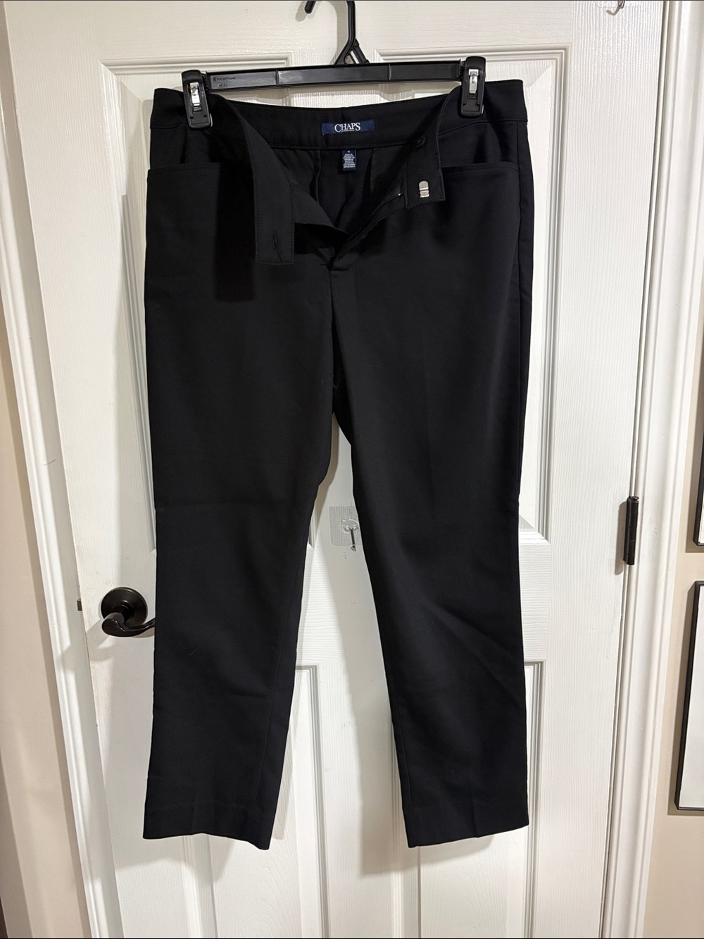 Chaps Black Straight-Leg Women’s pants